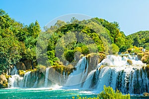 Beautiful Skradinski Buk Waterfall In Krka National Park - Dalmatia Croatia, Europe