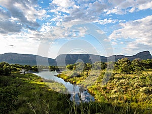 Beautiful sky above South African landscape