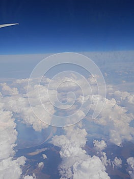 Beautiful sky behind the window airplanes