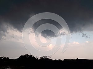 The Beautiful sky with black cloud view