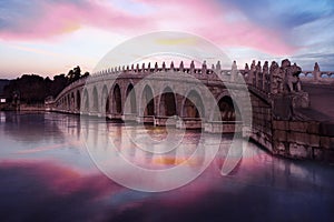 Beautiful sky and bridge at Summer Palace