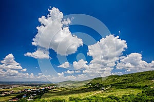 Beautiful sky with clouds in the afternoon