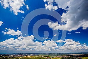 Beautiful sky with clouds in the afternoon