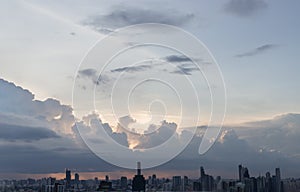 Beautiful sky with clouds background. The softness of the clouds and the brightness of the sky