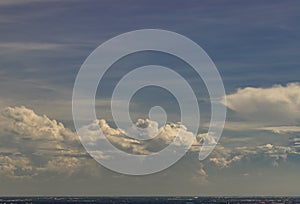 Beautiful sky with clouds background. The softness of the clouds and the brightness of the sky. Light blue background
