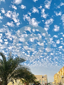 a beautiful sky pattern beautifully alined patterns of cloud.