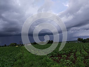 Beautiful sky and rainy weather