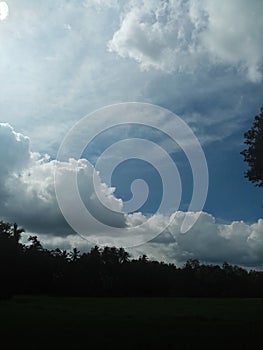 Beautiful sky and rounding clouds