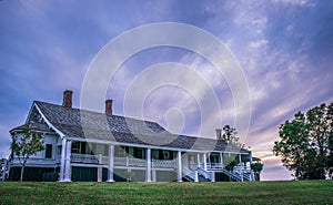 Beautiful sky at sunset over Winter Quarters Antebellum Home