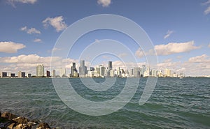 Beautiful skyline of city Miami FL USA.