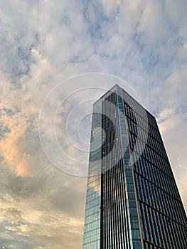 Beautiful skyscraper building on twilight time in bangkok