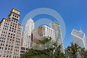 Beautiful Skyscrapers along Michigan Avenue in Downtown Chicago