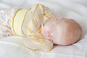 Beautiful sleeping newborn baby girl - close up