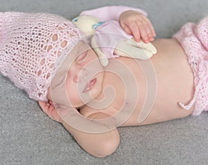 Beautiful sleeping newborn girl