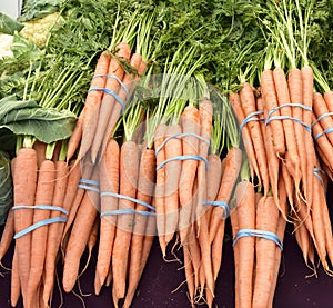 Beautiful slender carrots, at the local farmers market, no pesticides