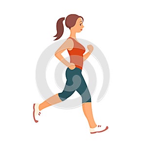 A beautiful slender girl is running