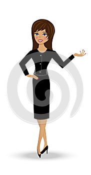 Beautiful slender woman in business suit