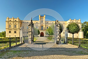 Beautiful Slezske Rudoltice castle in Czech republic