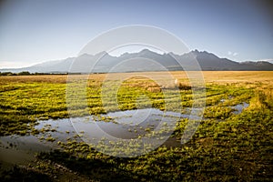 A beautiful Slovakian landscape with Tatra mountains in background