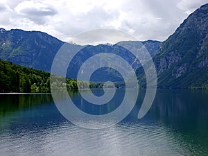 Beautiful Slovenian landscape Bohinj Lake. Triglav National Park, Slovenia