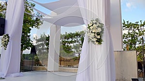 Beautiful slow-motion shot video HD of the Jewish Hupa , wedding putdoor .