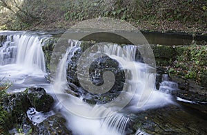 Beautiful slow shutter speed on waterfalls in south wales