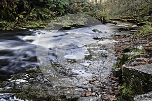 Beautiful slow shutter speed on waterfalls in south wales