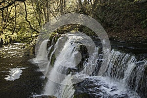 Beautiful slow shutter speed on waterfalls in south wales