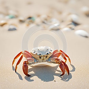 Crab on a beach ai generated image
