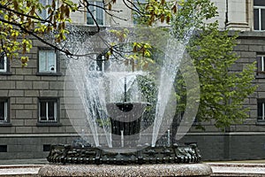 Beautiful small fountain water in front of the presidency in  the city center, Sofia