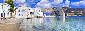 Beautiful small islands of Greece - Leros in Dodecanese. view of Agia marina village