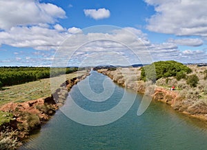 Beautiful small river between Albufeira and Vilamoura in Portugal