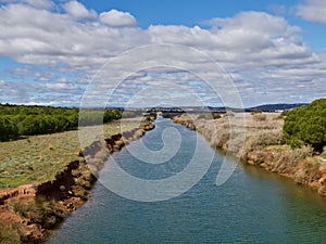 Beautiful small river between Albufeira and Vilamoura in Portugal