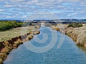 Beautiful small river between Albufeira and Vilamoura in Portugal