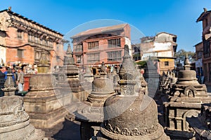 Beautiful Small statues of Buddha around Swayambhu in Kathmandu Nepal