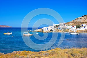 Beautiful small village at Kalafati beach, Mykonos island. photo