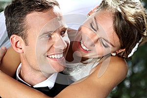Beautiful smile from romantic couple