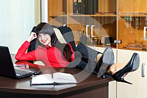 Beautiful smile woman relax in a office