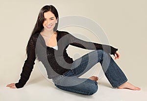 Beautiful Smiling Lady Sitting