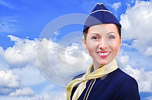 Beautiful smiling stewardess