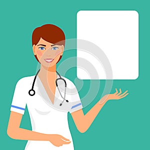 Beautiful smiling woman doctor isolated on blue background. woman doctor with stethoscope