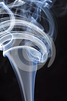 Beautiful White Smoke from a Burning Incense Stick