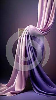 Beautiful smooth elegant violet purple satin silk, generative AI.