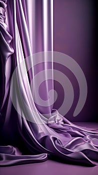Beautiful smooth elegant violet purple satin silk, generative AI.