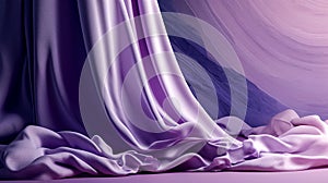 Beautiful smooth elegant violet purple satin silk, generative AI.