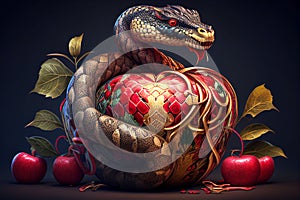 Snake. Chinese New Year. Colorate background.tattoo photo