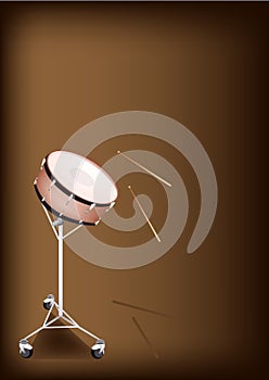 A Beautiful Snare Drum on Dark Brown Background