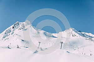 beautiful snow-capped mountains at mayrhofen ski