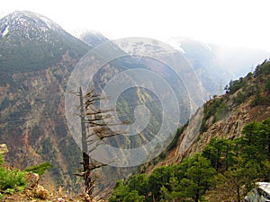 A beautiful Snow covered  Himalayan hill at kinnaur in india