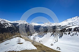 Beautiful snow and high mountains of Tirol in Austria.